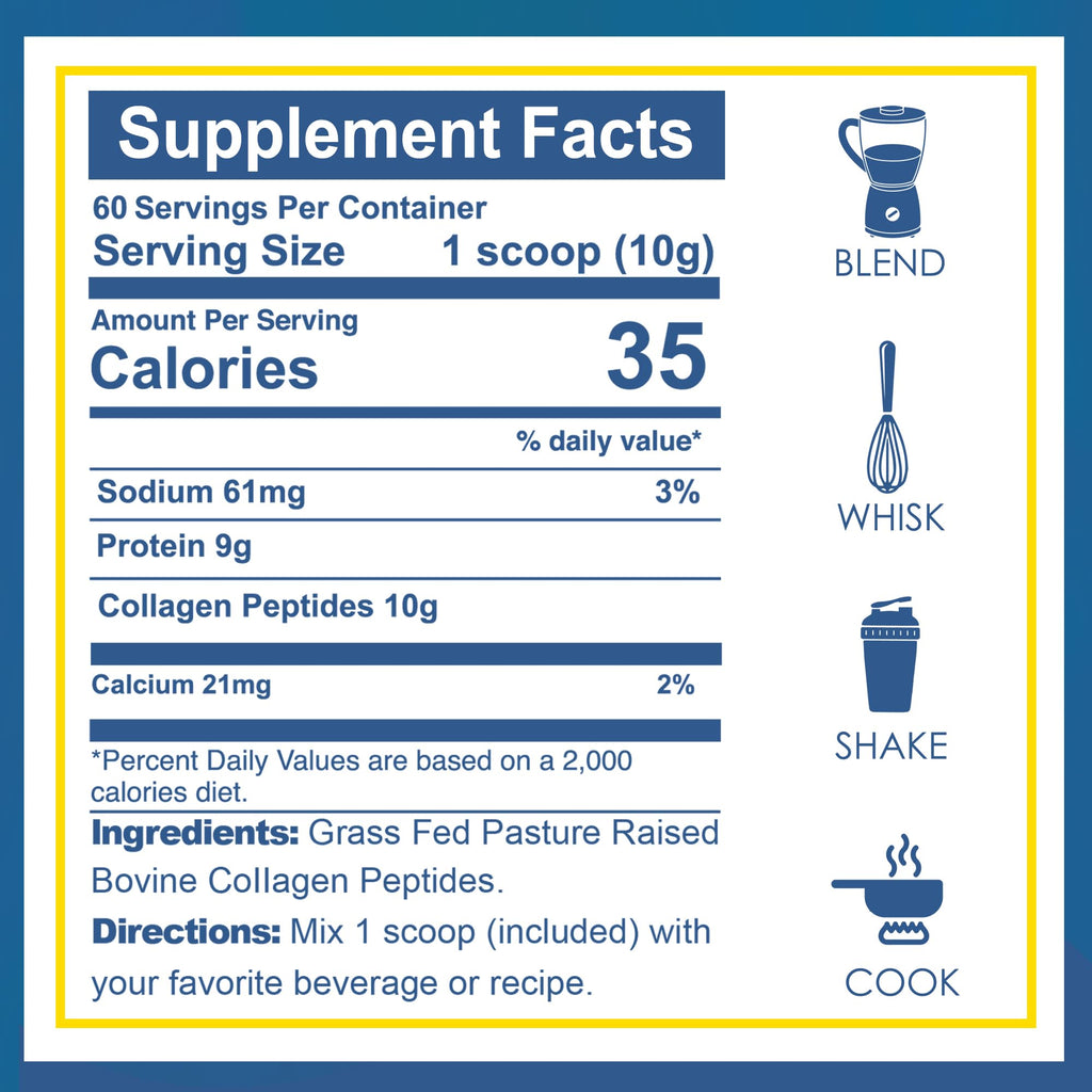 Unflavored Grass-Fed Collagen Peptides Powder 1.32 LBS J776
