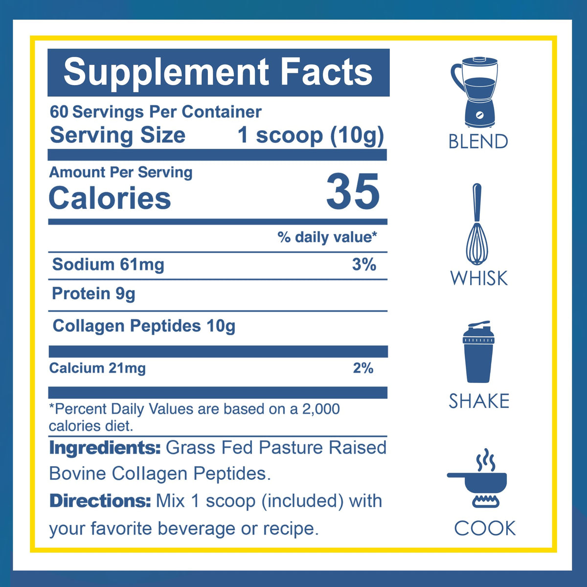 Unflavored Grass-Fed Collagen Peptides Powder 1.32 LBS J776