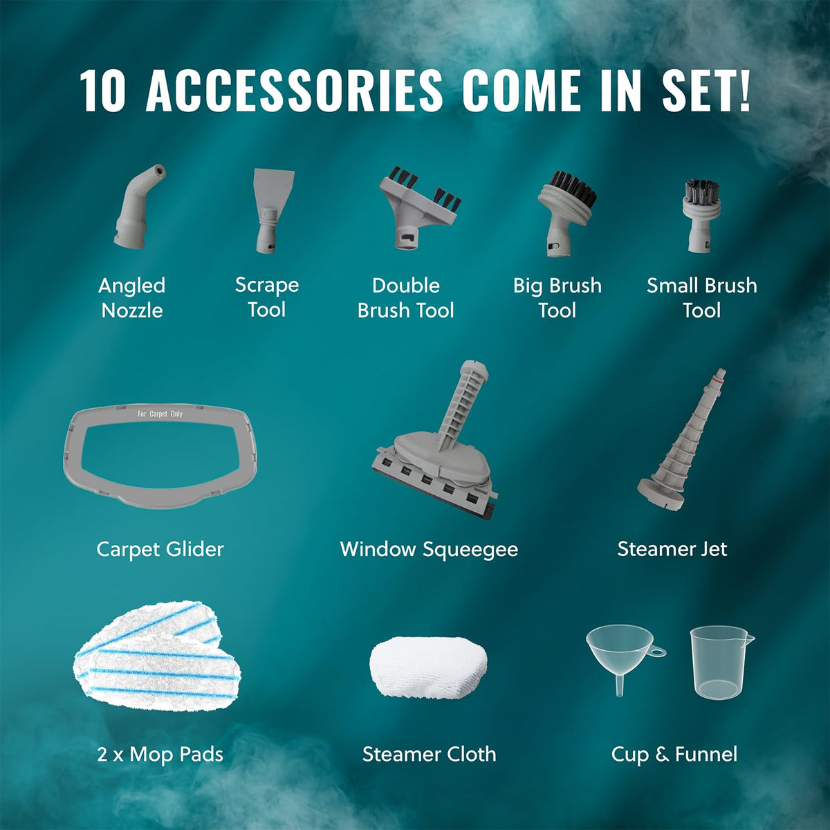 10-in-1 Steam Mop with Detachable Handheld Steam Cleaner C302
