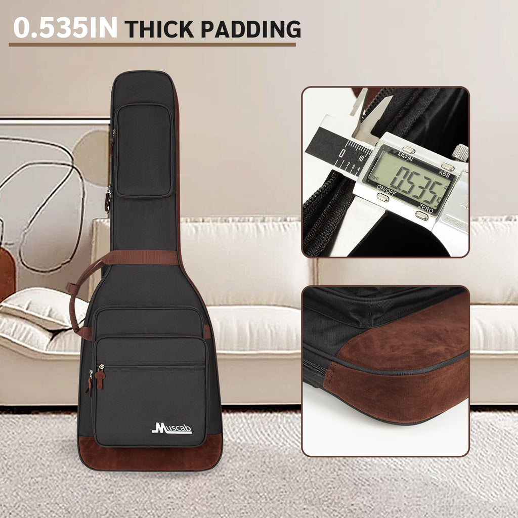 Black Electric Guitar Bag with Neck Strap and 4 Pockets R122