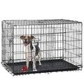 Folding Metal Dog Crate with Divider and Tray A6736