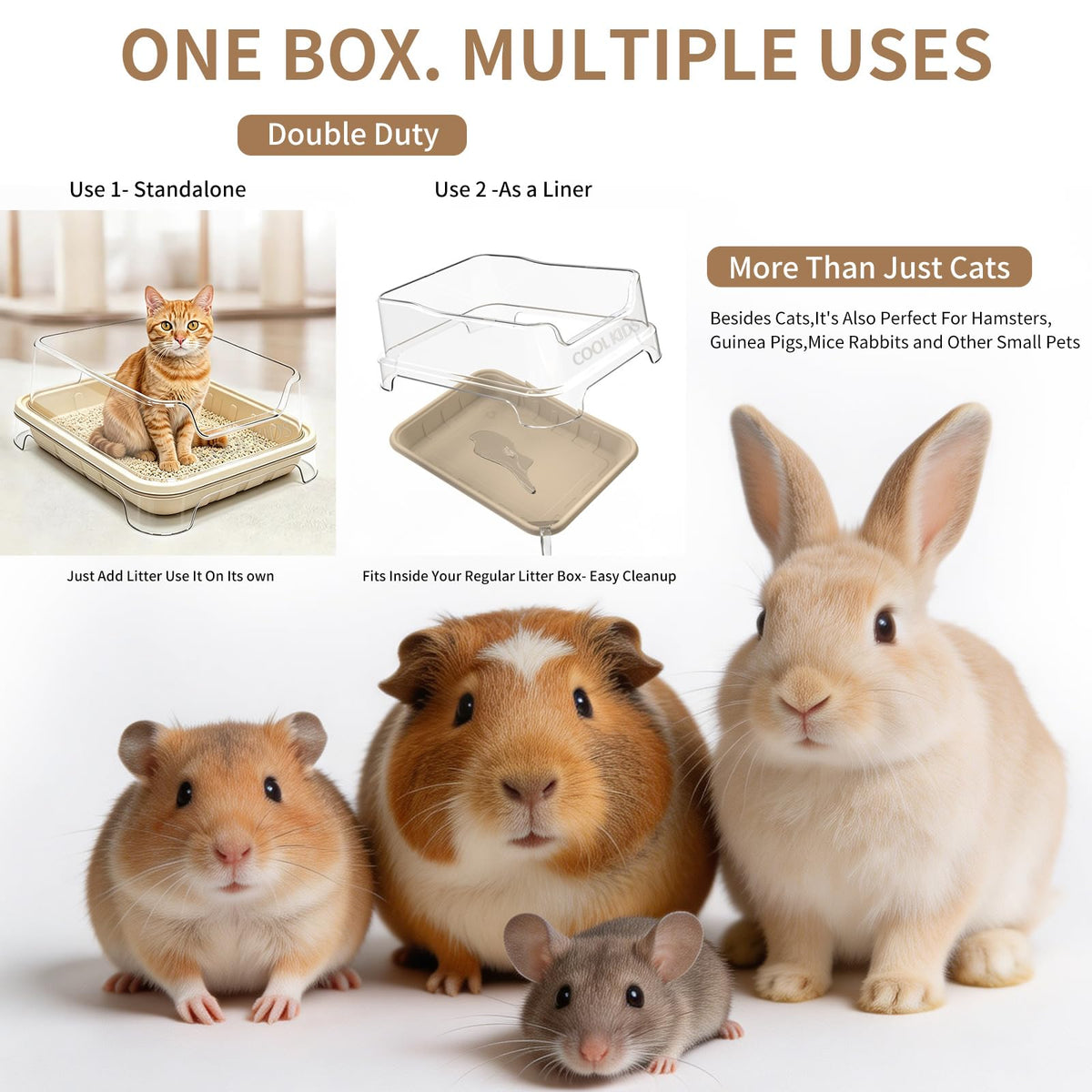1+5 Pack Disposable Litter Boxes for Cats C41923