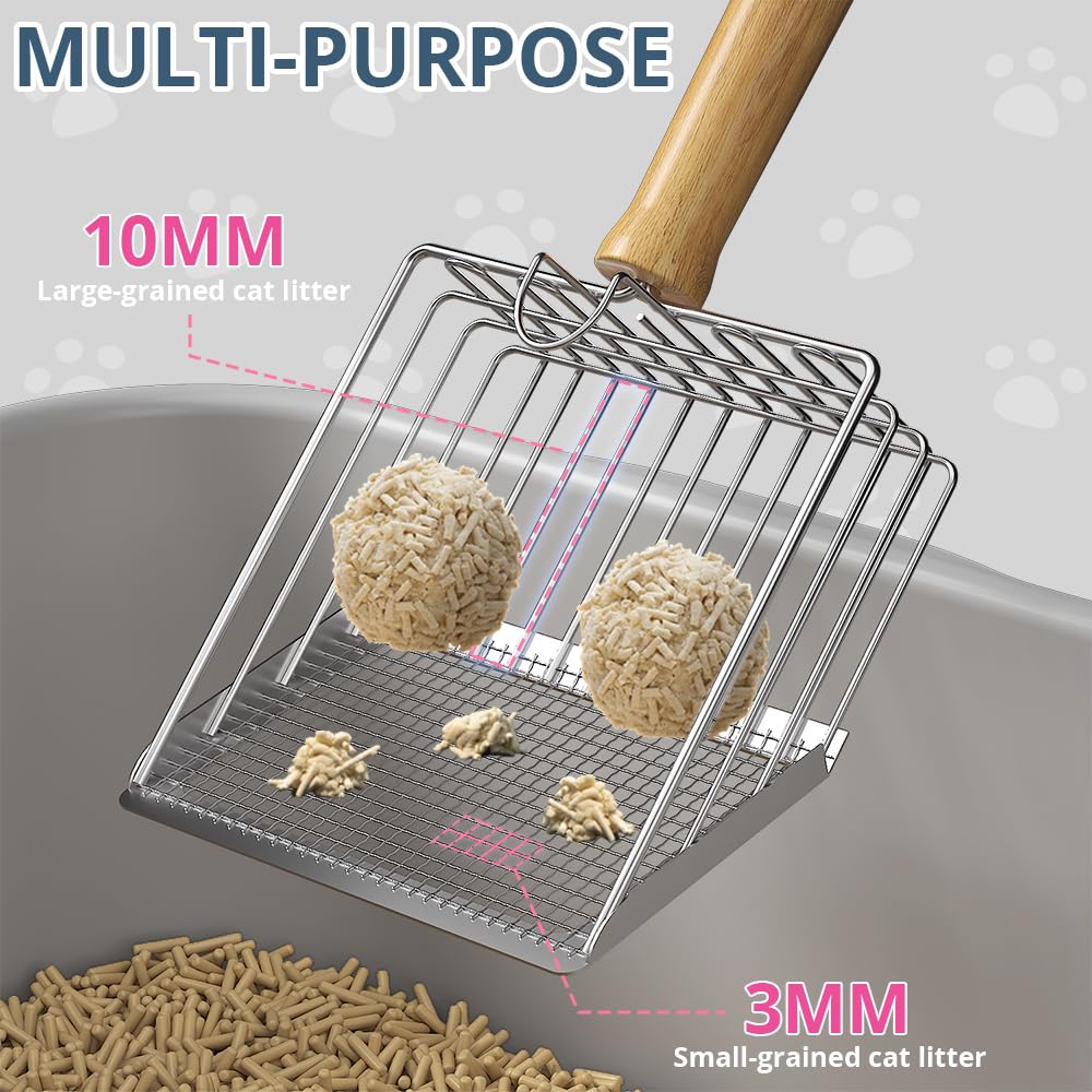 Metal Litter Scoop with Beech Wood Grip Q630713