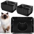 50 Pieces Disposable Litter Box for Cats Large Black T588