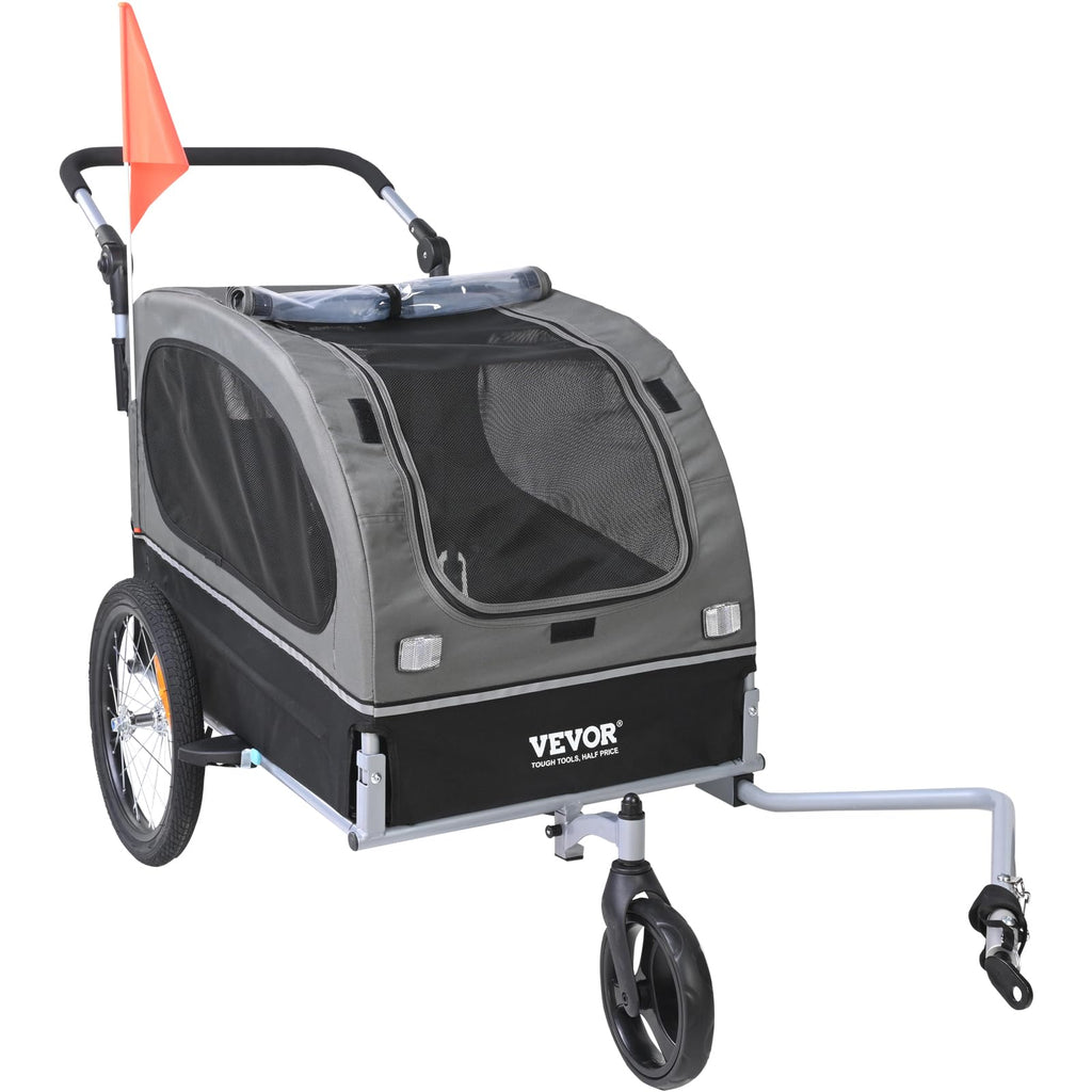 Dog Bike Trailer 2-in-1 Pet Stroller Bicycle Carrier U46473