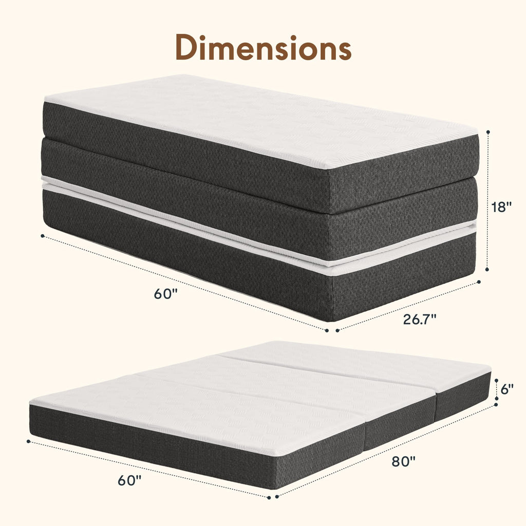 Queen 6" Tri-Fold Mattress D5445