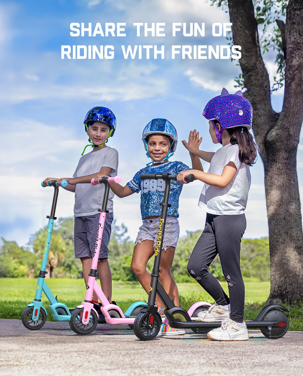 Kids Electric Scooter Foldable 3 Adjustable Heights K750492