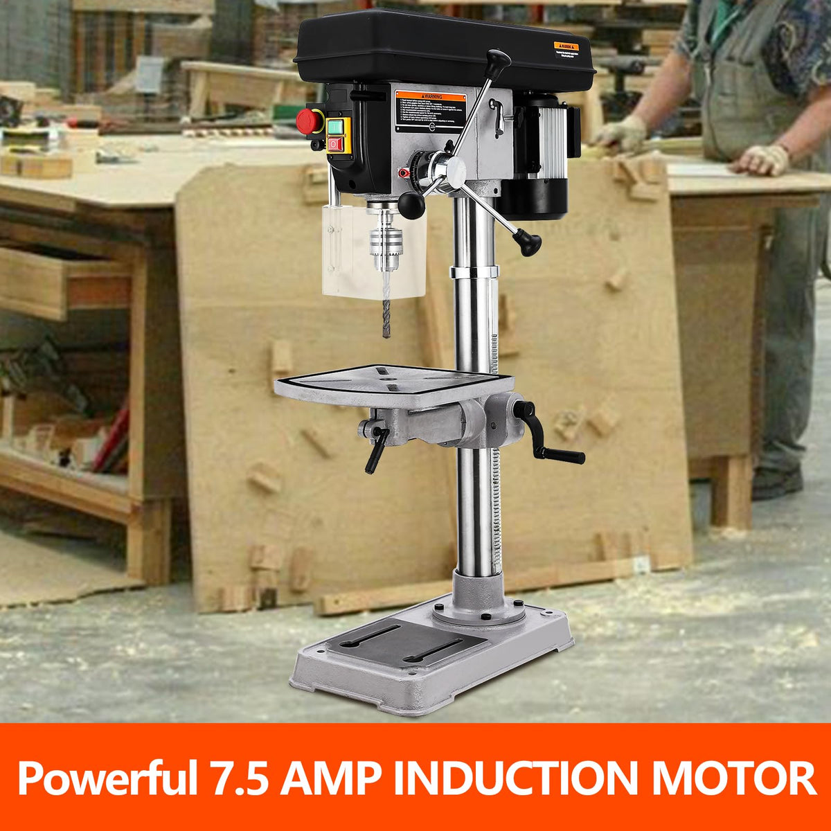 15 in Benchtop Drill Press with Variable Speed Tilting Worktable A234644