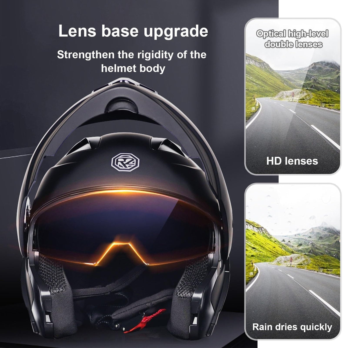 Flip-Up Motorcycle Helmet DOT Certified Dual-Lens L16513