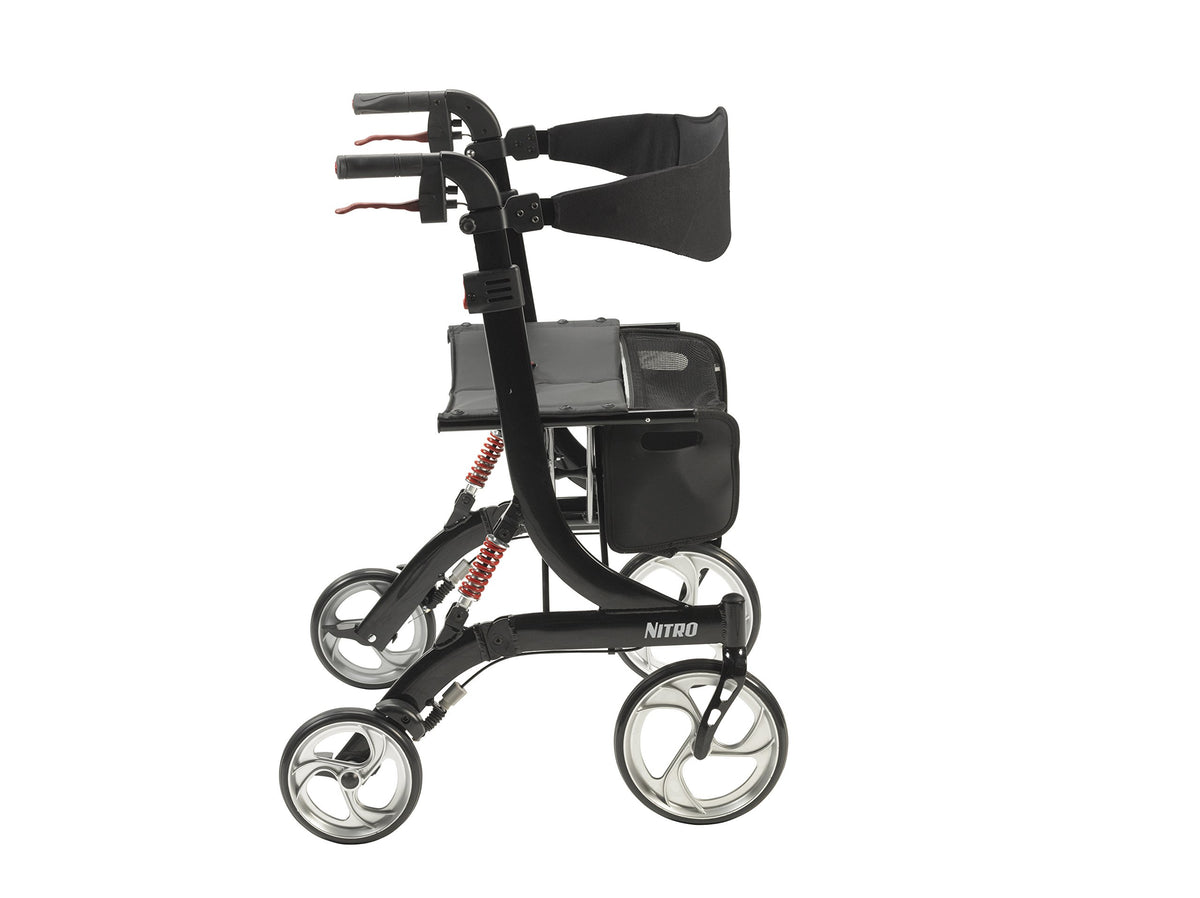 Heavy-Duty Foldable Rollator Walker with Seat, Black X562971