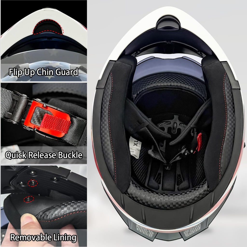 DOT Approved Dual Visor Full Face Motorcycle Helmet K3163