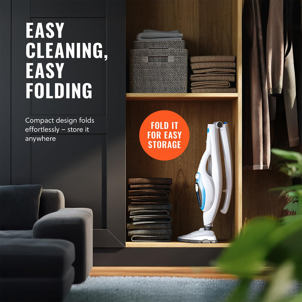 10-in-1 Steam Mop with Detachable Handheld Steam Cleaner C302