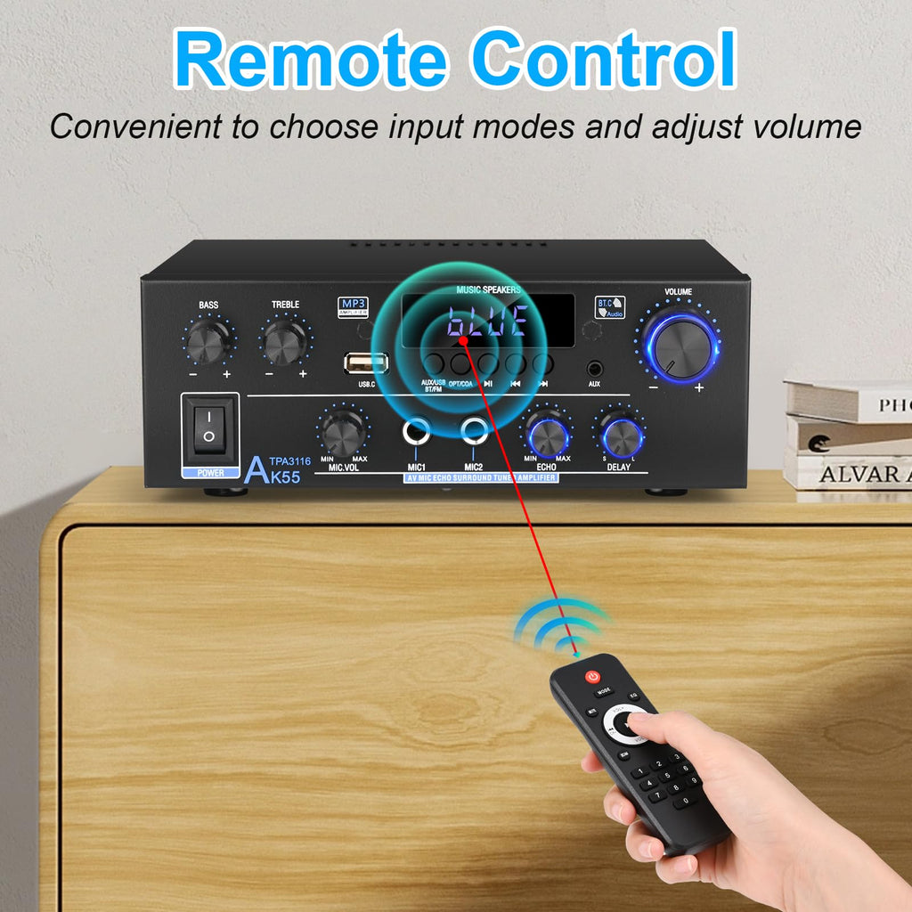 500W 2 Channel Bluetooth Stereo Audio Amplifier K238483