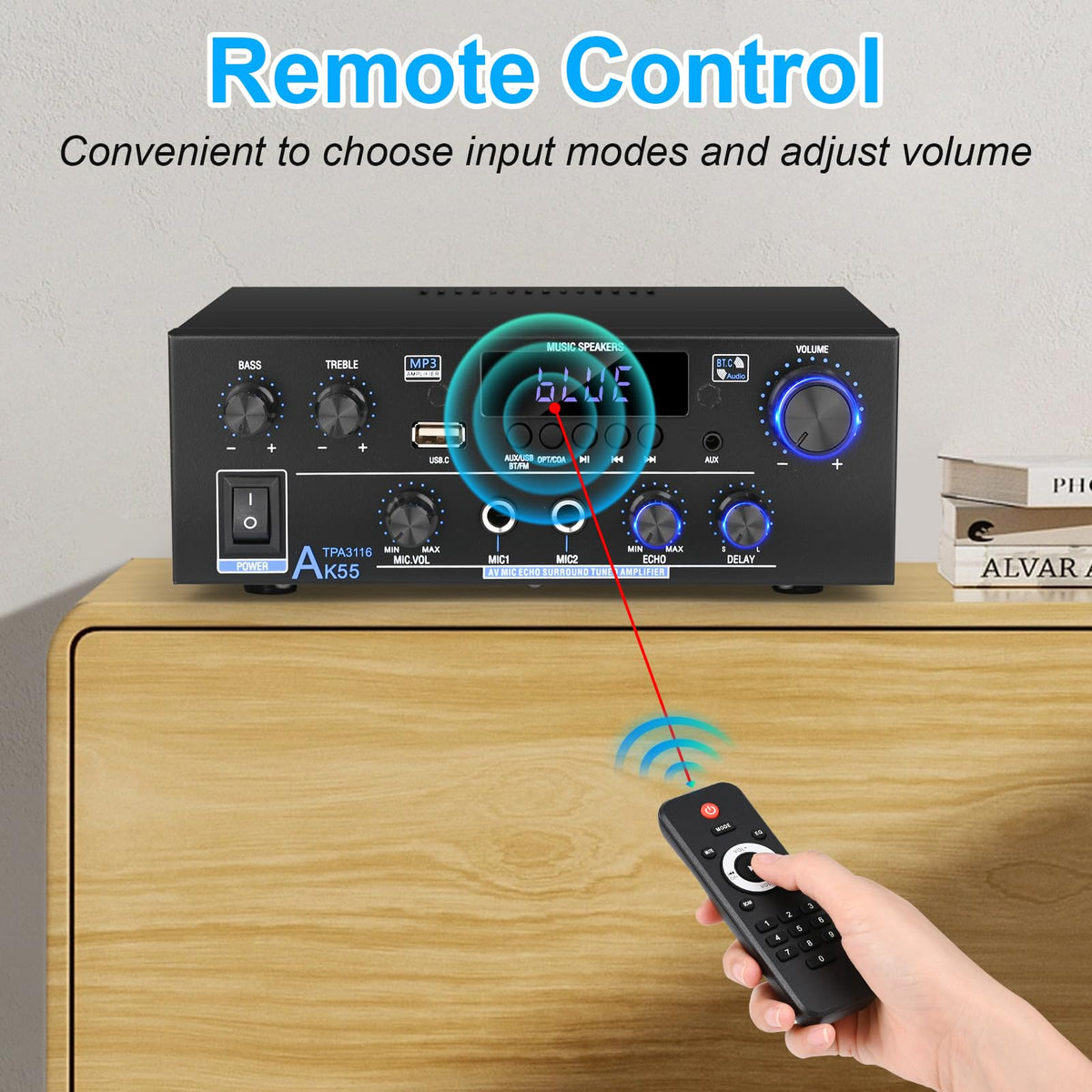 500W 2 Channel Bluetooth Stereo Audio Amplifier K238483