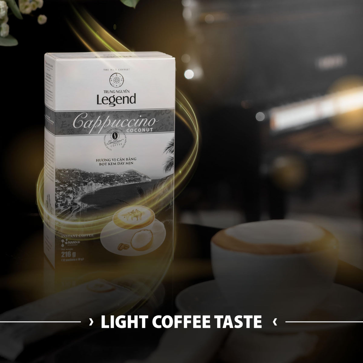 Pure Black and Cappucino Coconut Instant Coffee W637