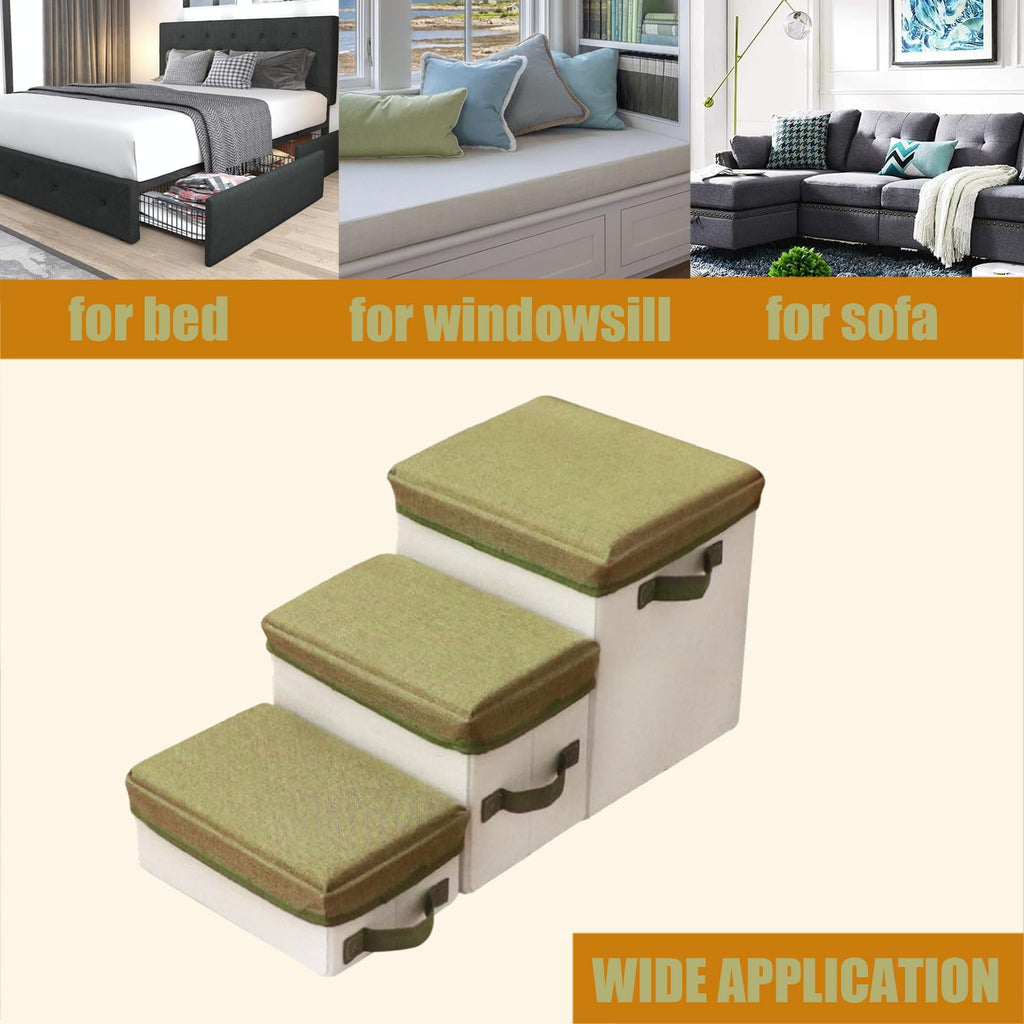 3 Step Foldable Non-Slip Dog Stairs with Storage F259