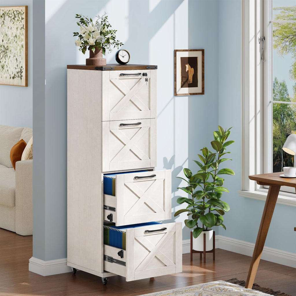 White 4 Drawer Filing Cabinet G373408