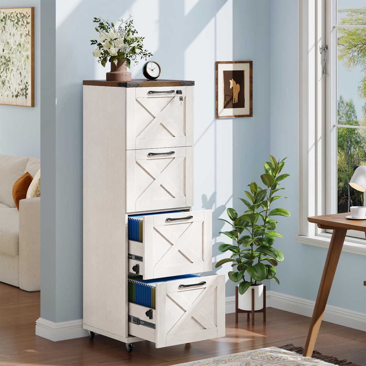 White 4 Drawer Filing Cabinet G373408