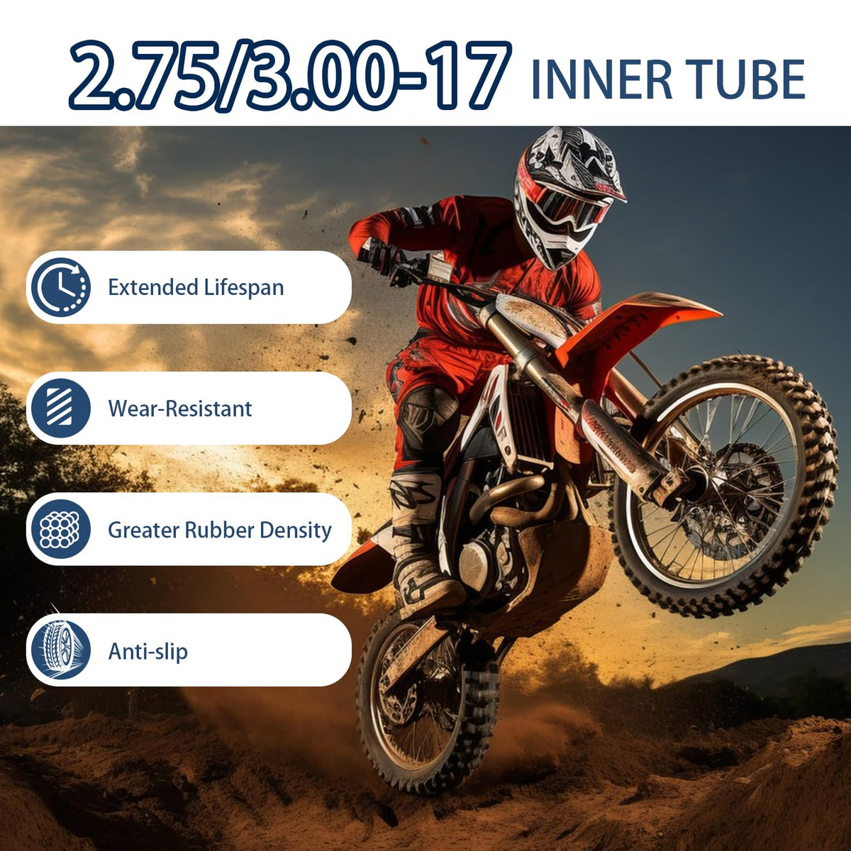 2 Pack 2.75/3.00-17 Heavy Inner Tube V4716
