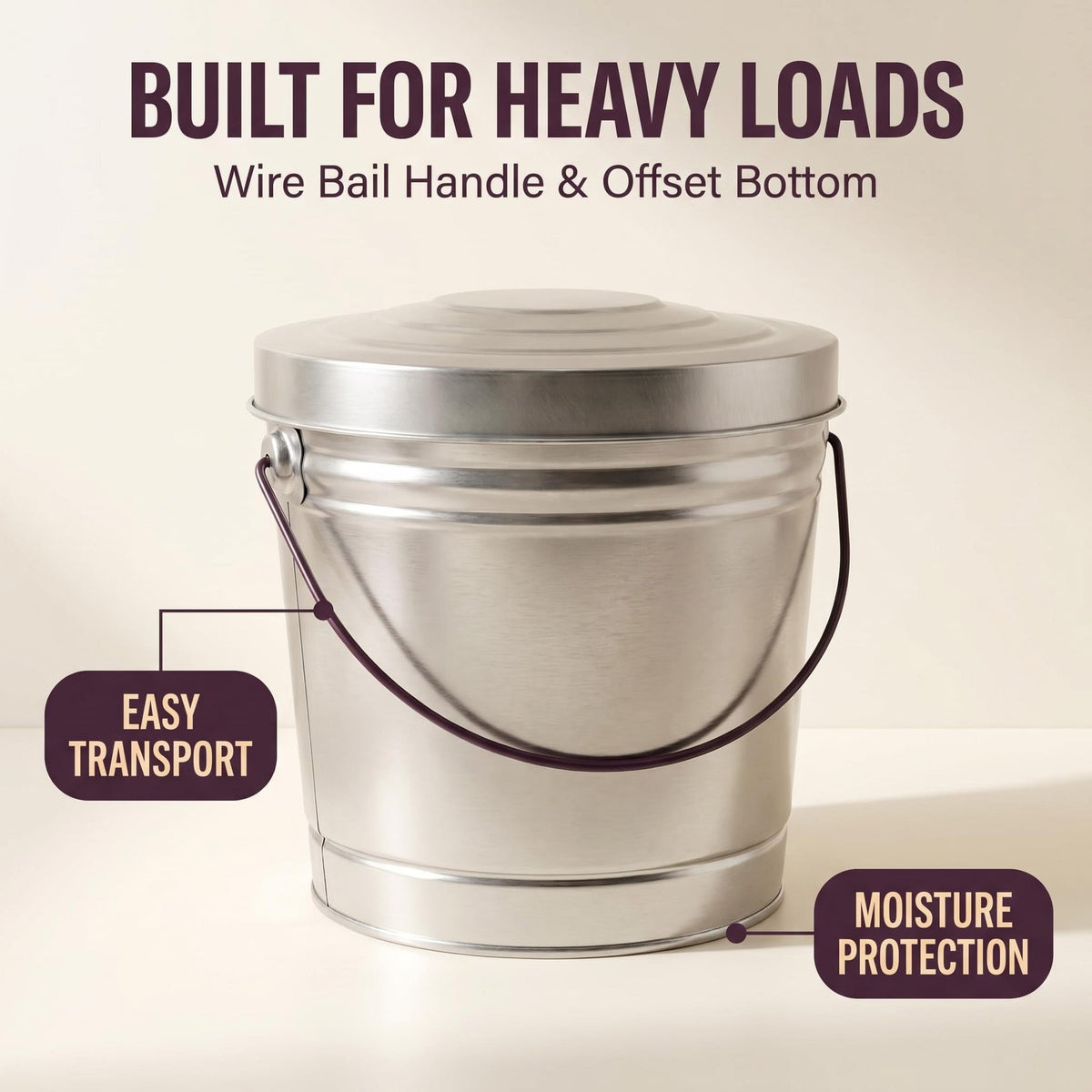 6 Gallon Galvanized Steel Storage Can with Locking Lid X159