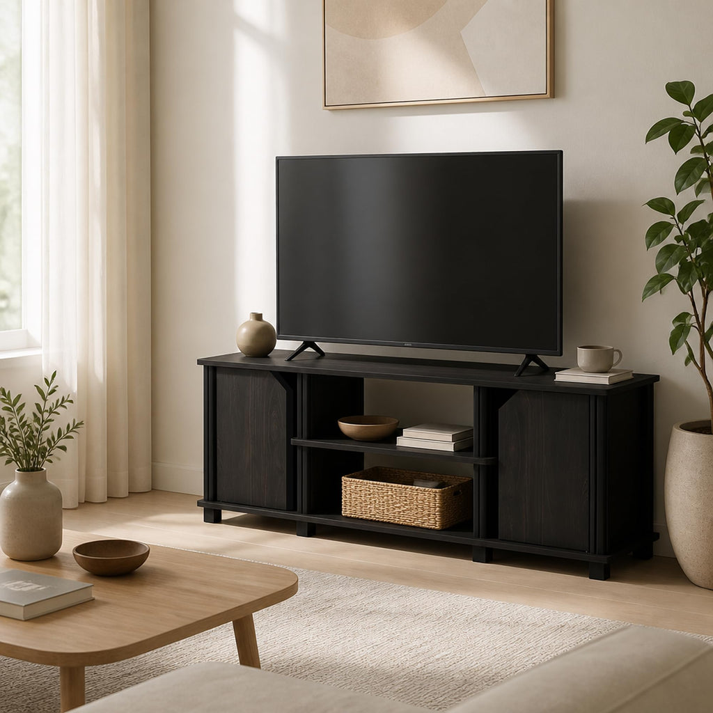 3-Tier TV Stand with Door Cabinets U63434