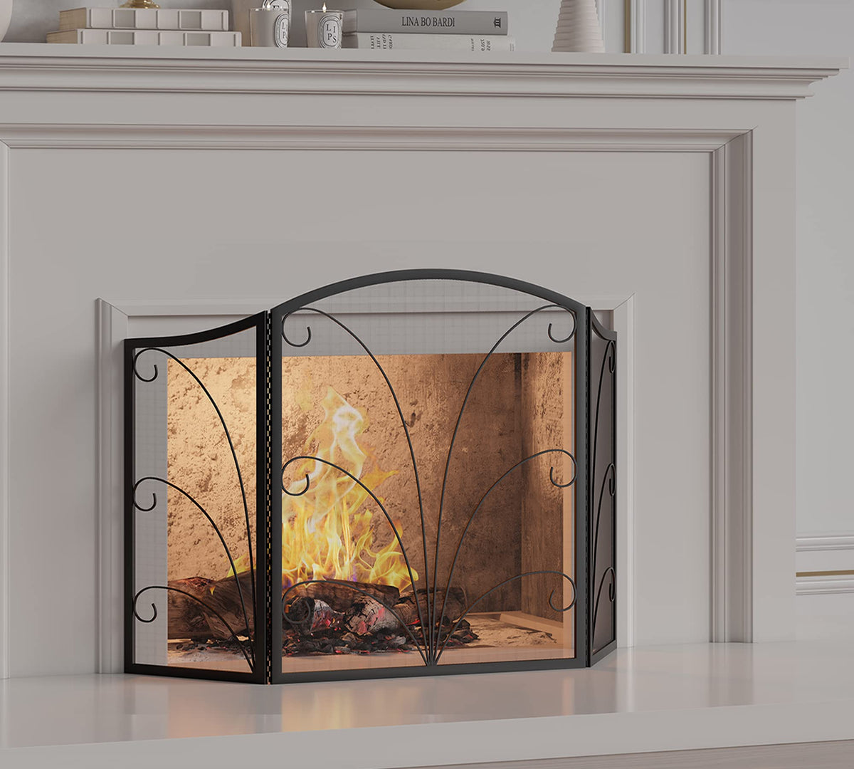 Arched Wrought Iron Fireplace Screen E62100