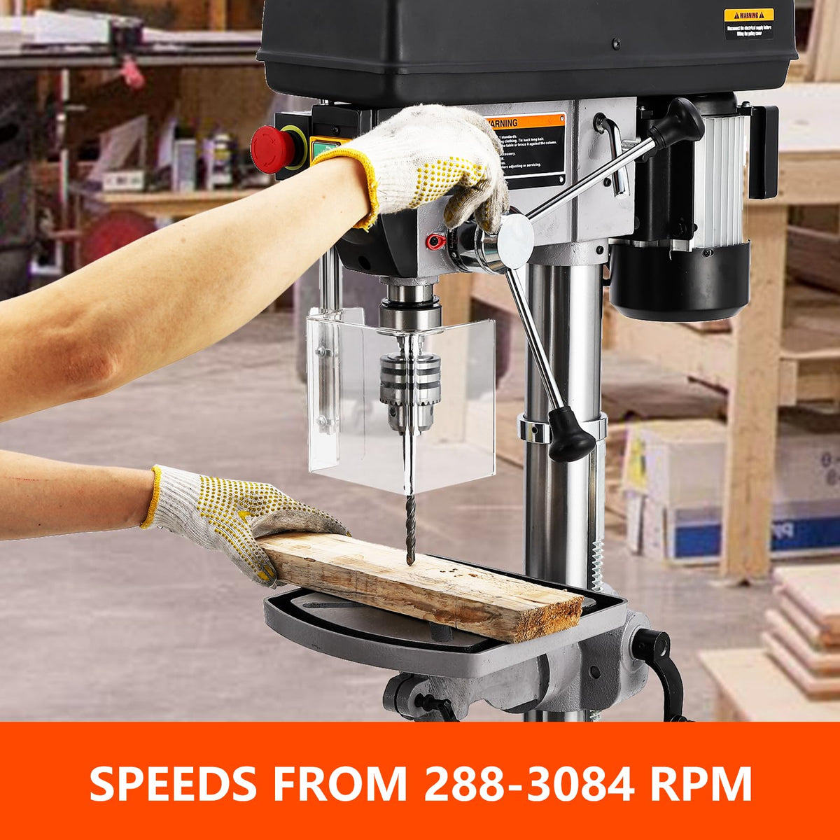 15 in Benchtop Drill Press with Variable Speed Tilting Worktable A234644