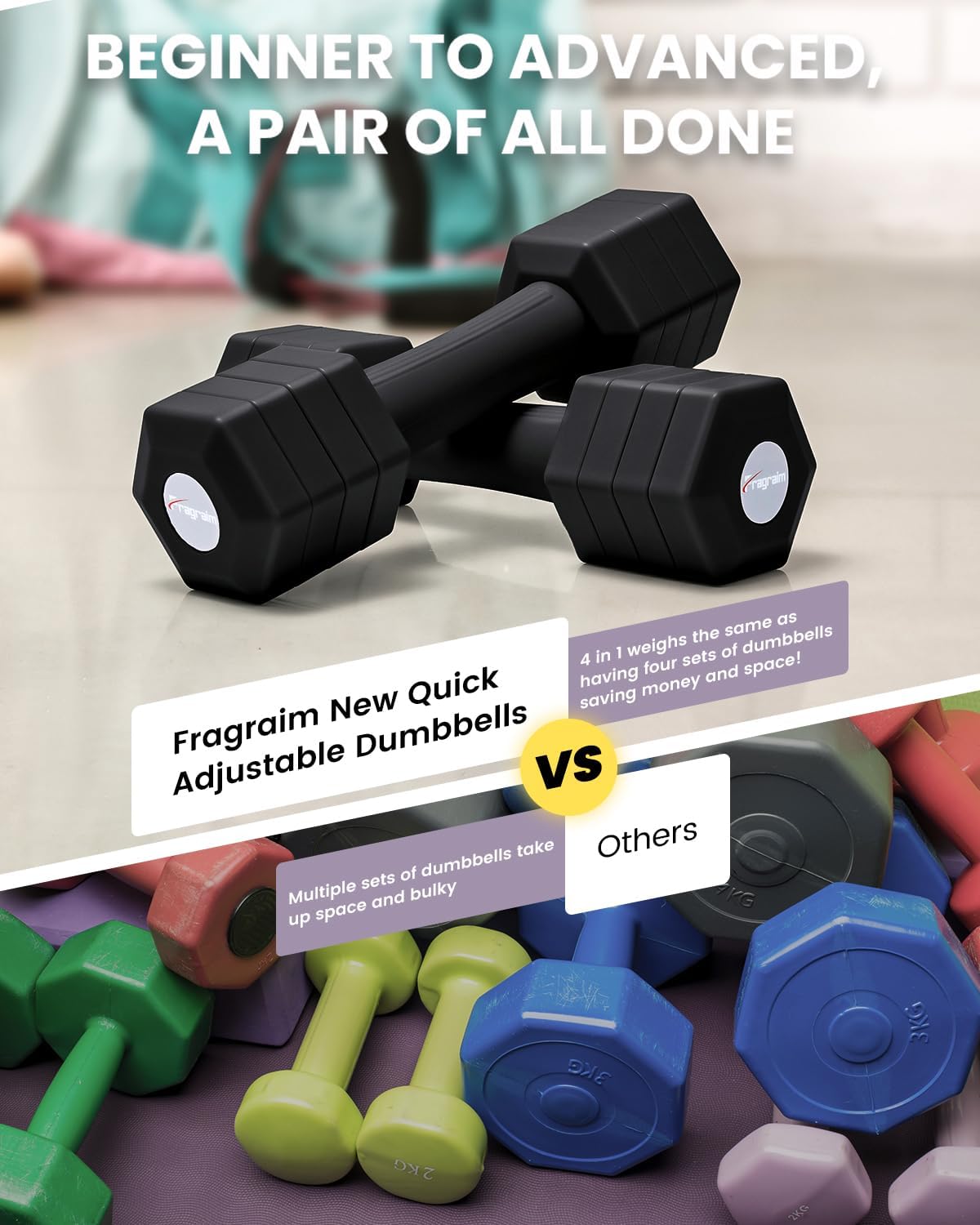 Adjustable Dumbbell Set 5/6 LB Pair A960