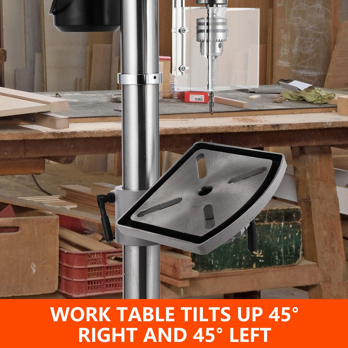 15 in Benchtop Drill Press with Variable Speed Tilting Worktable A234644