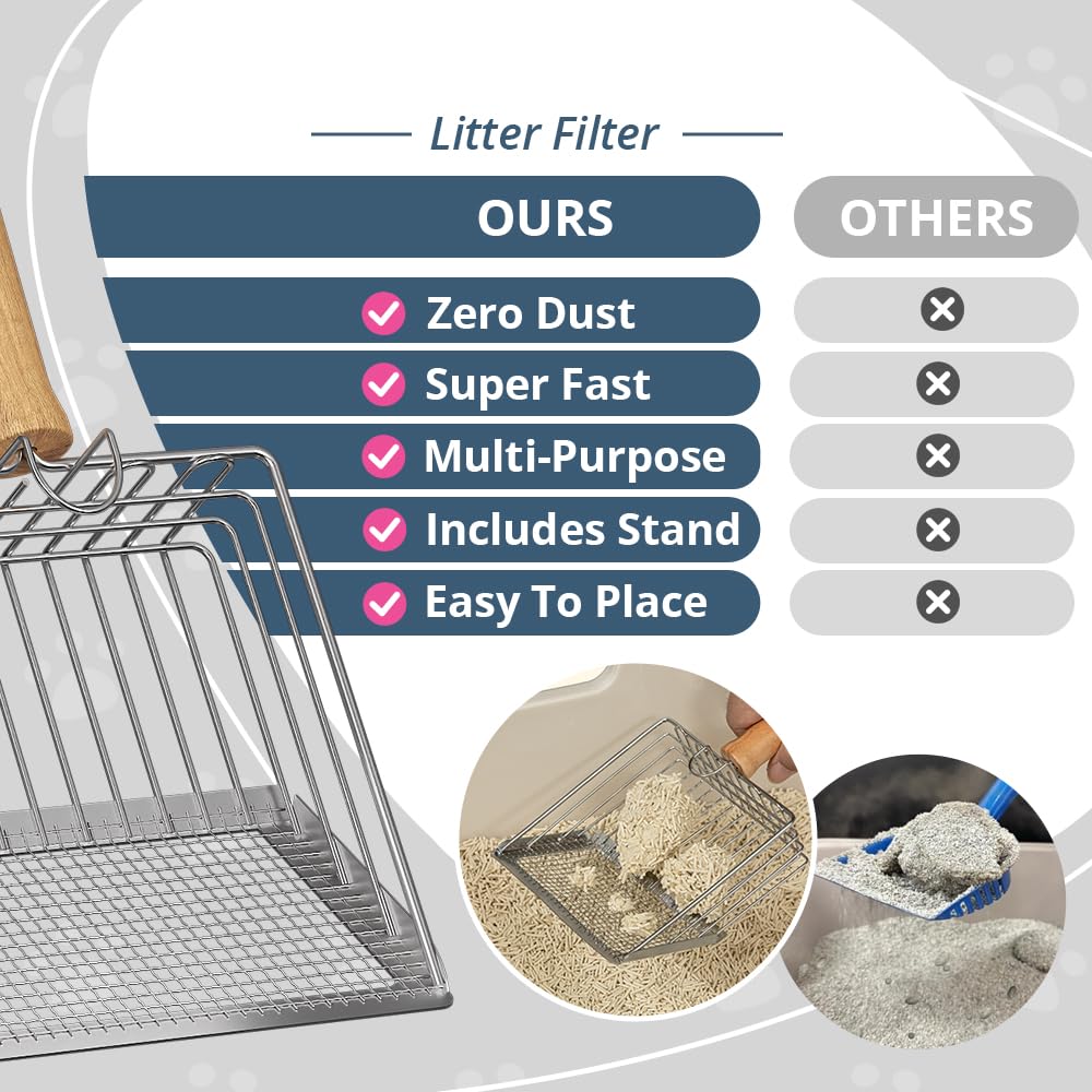 Metal Litter Scoop with Beech Wood Grip Q630713