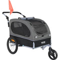 Dog Bike Trailer 2-in-1 Pet Stroller Bicycle Carrier U46473