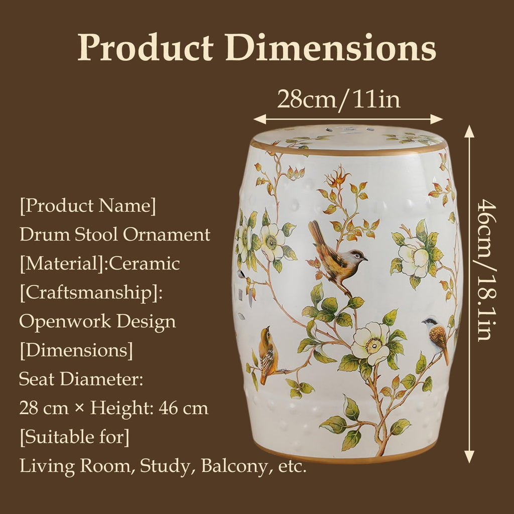 Hand-Painted Ceramic Drum Stool C551885