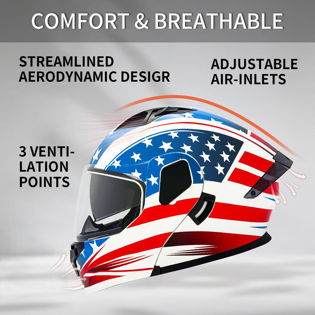 DOT Approved Dual Visor Full Face Motorcycle Helmet K3163