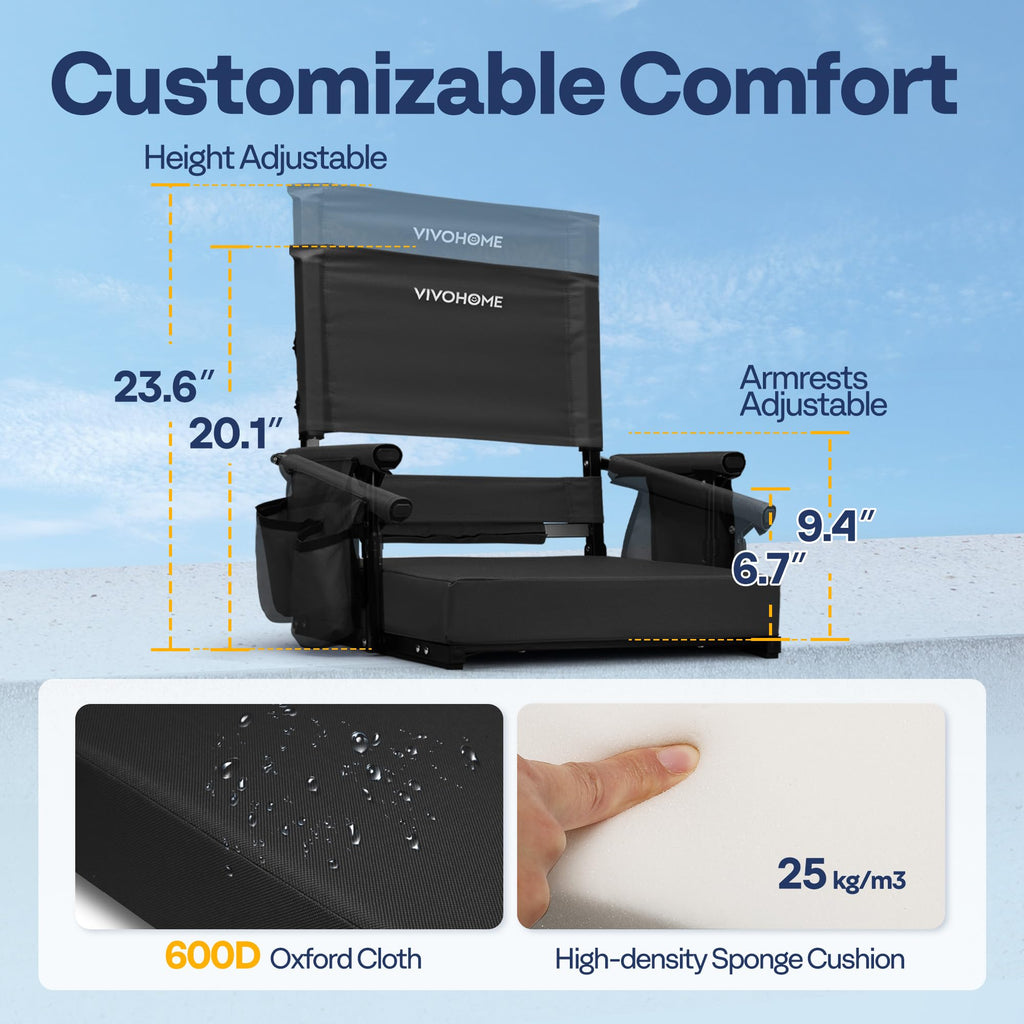Adjustable High Back Stadium Seats with Cushion W631