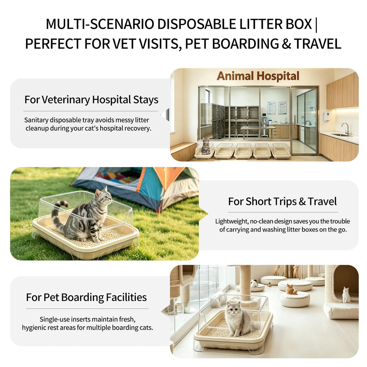 1+5 Pack Disposable Litter Boxes for Cats C41923