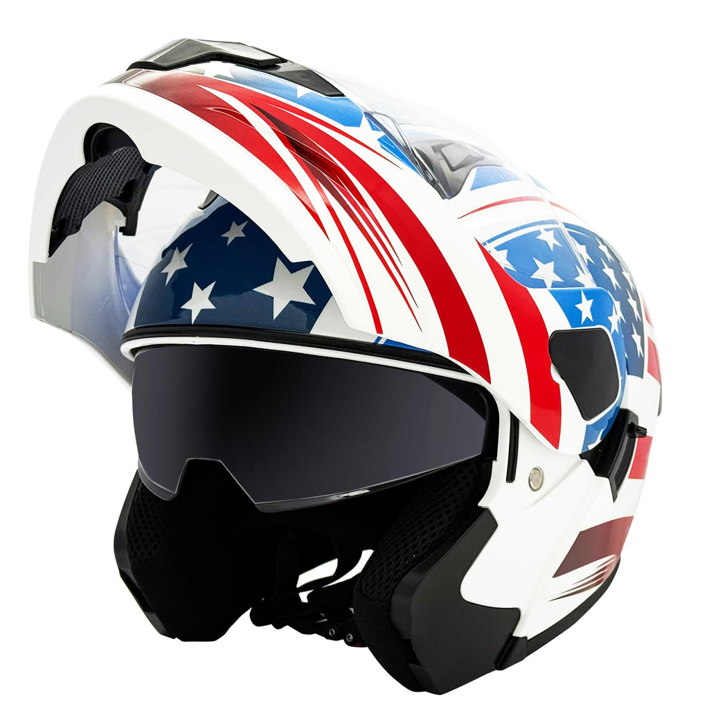 DOT Approved Dual Visor Full Face Motorcycle Helmet K3163