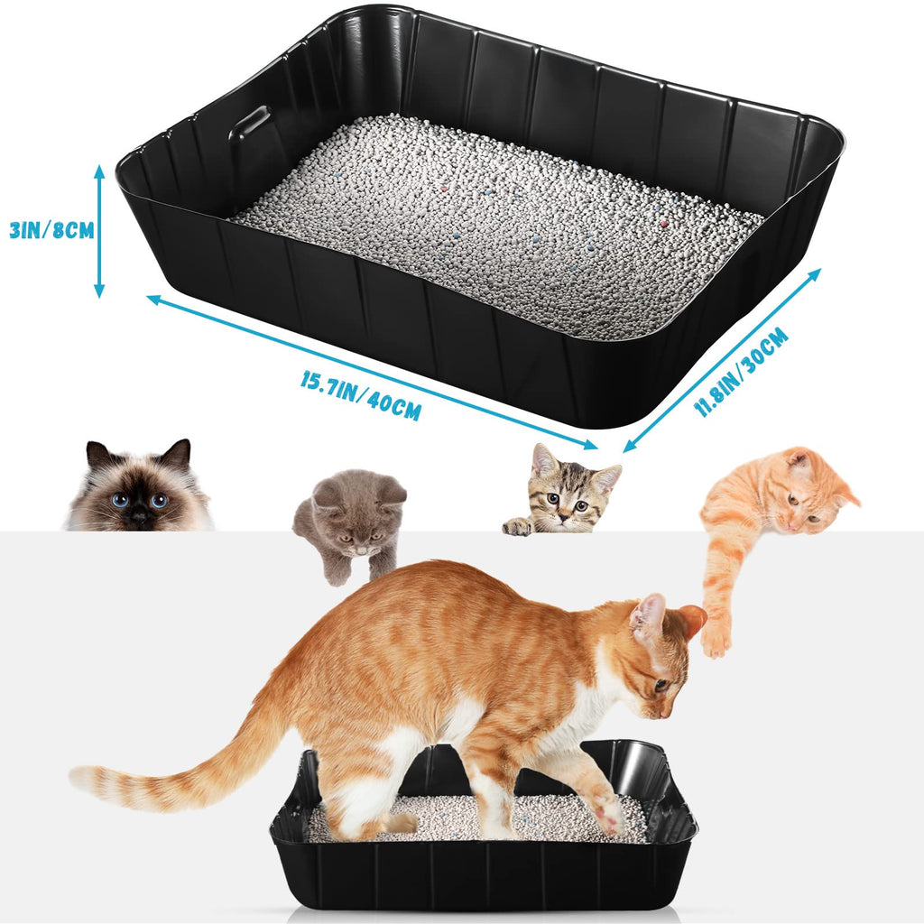 50 Pieces Disposable Litter Box for Cats Large Black T588