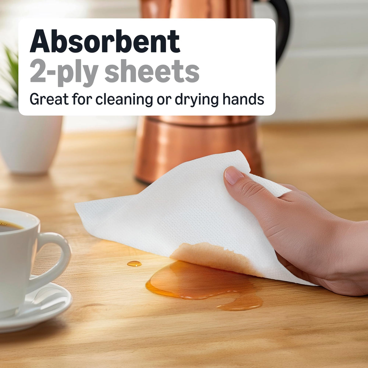 2-Ply White Paper Towels, 6 Rolls N233104