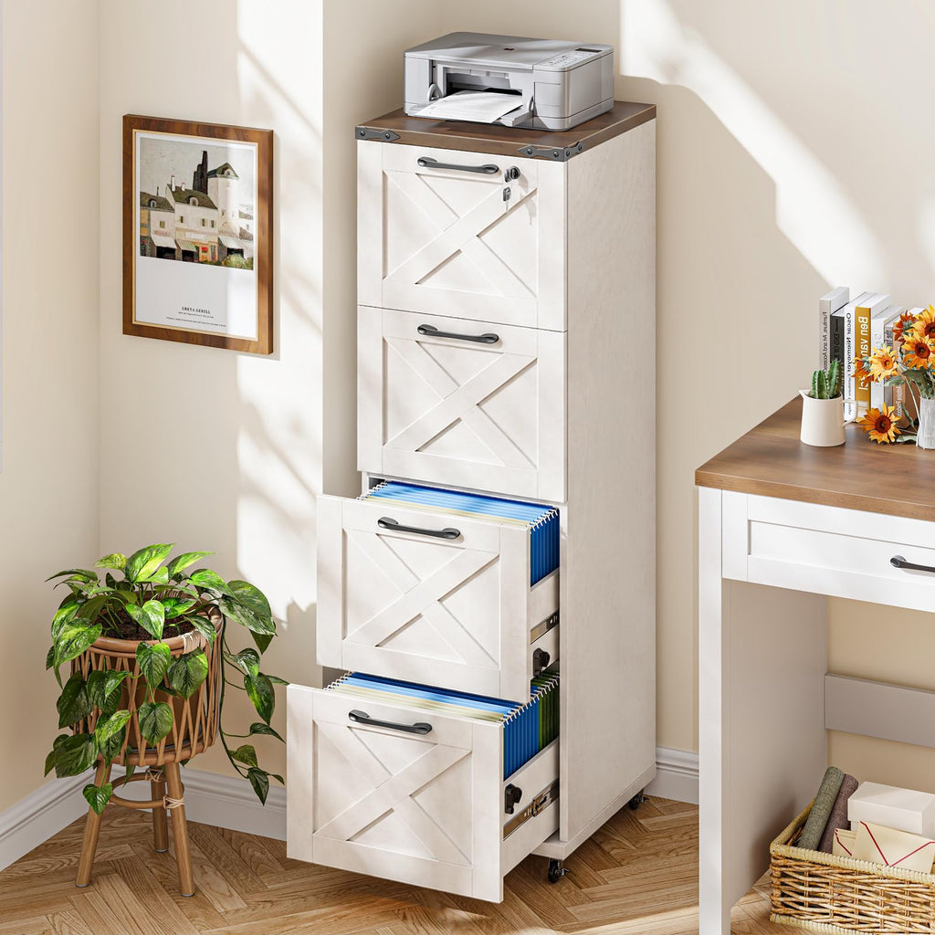 White 4 Drawer Filing Cabinet G373408