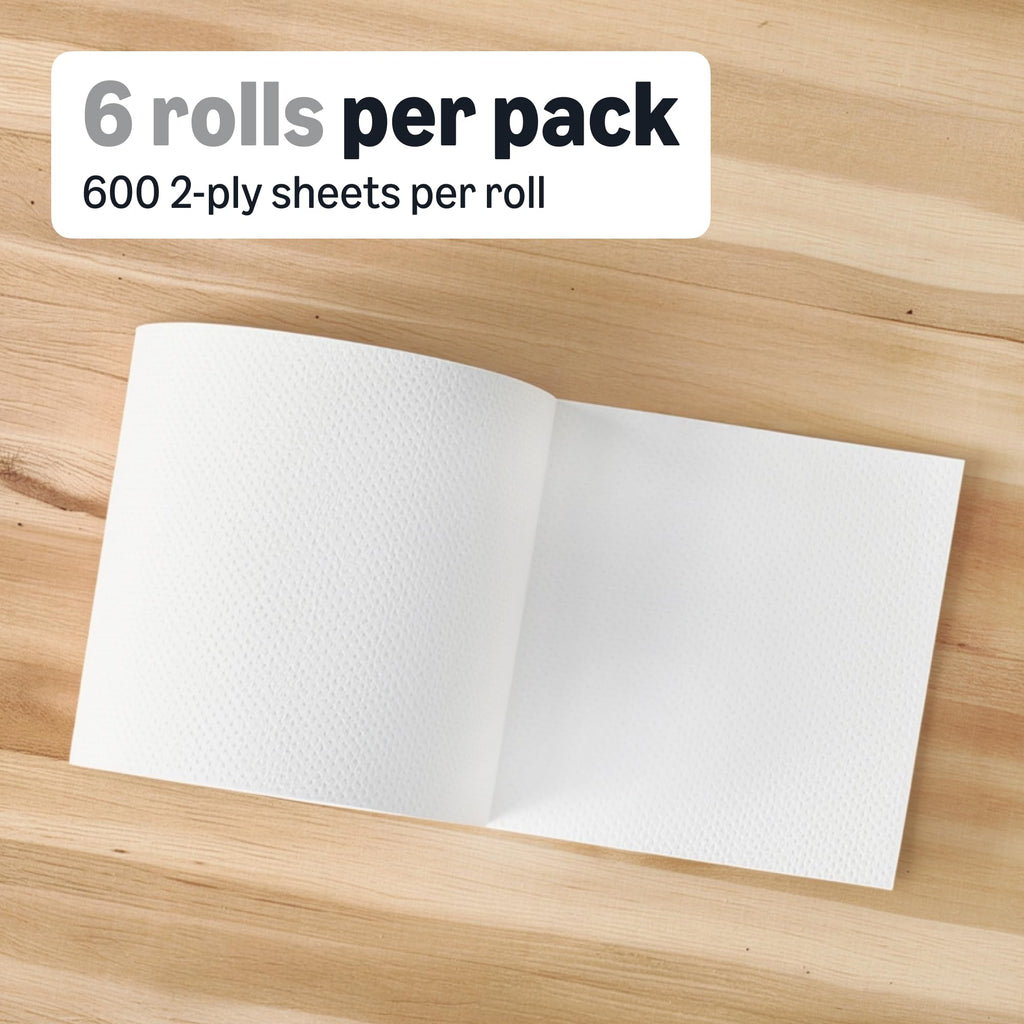 2-Ply White Paper Towels, 6 Rolls N233104