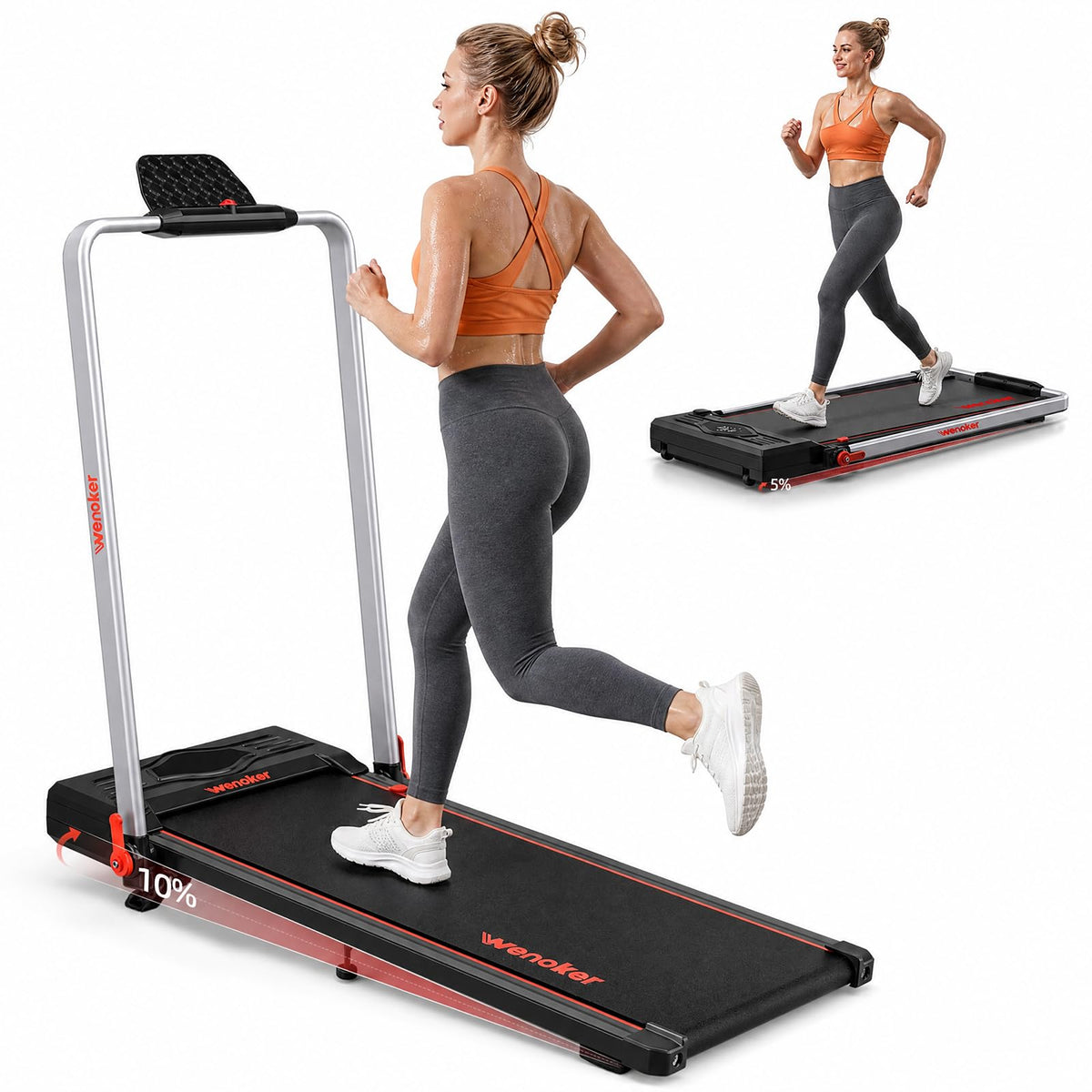 Walking Pad Treadmill with Safety Handle X843