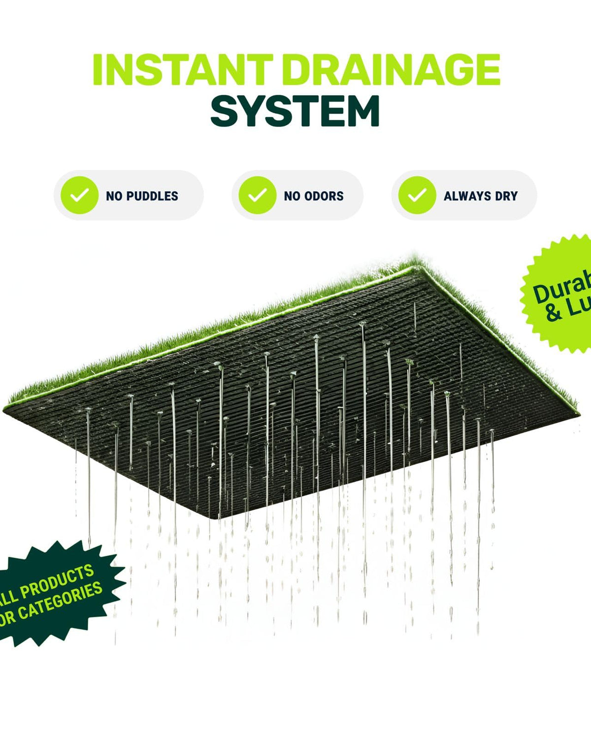 Artificial Grass Dog Potty Grass Pad Replacement 4-Pack 20x25” Reusable R79596
