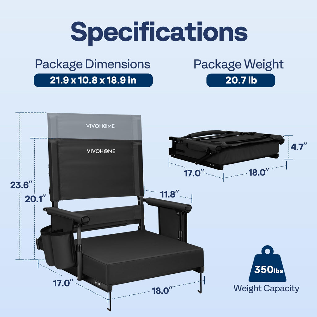 Adjustable High Back Stadium Seats with Cushion W631