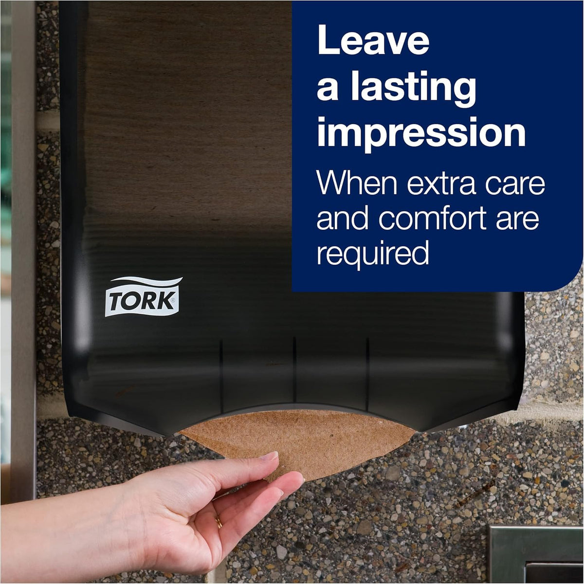 Black Multifold Hand Towel Dispenser and Natural Recycled Hand Towels U57455