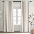 Cream Linen Blackout Curtains 84 Inch Pinch Pleat I965101