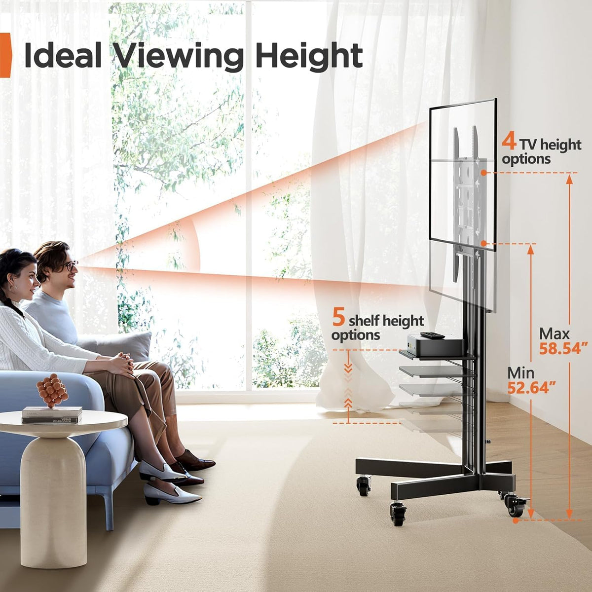 Rolling TV Stand for 32-85 Inch Screens Y49359