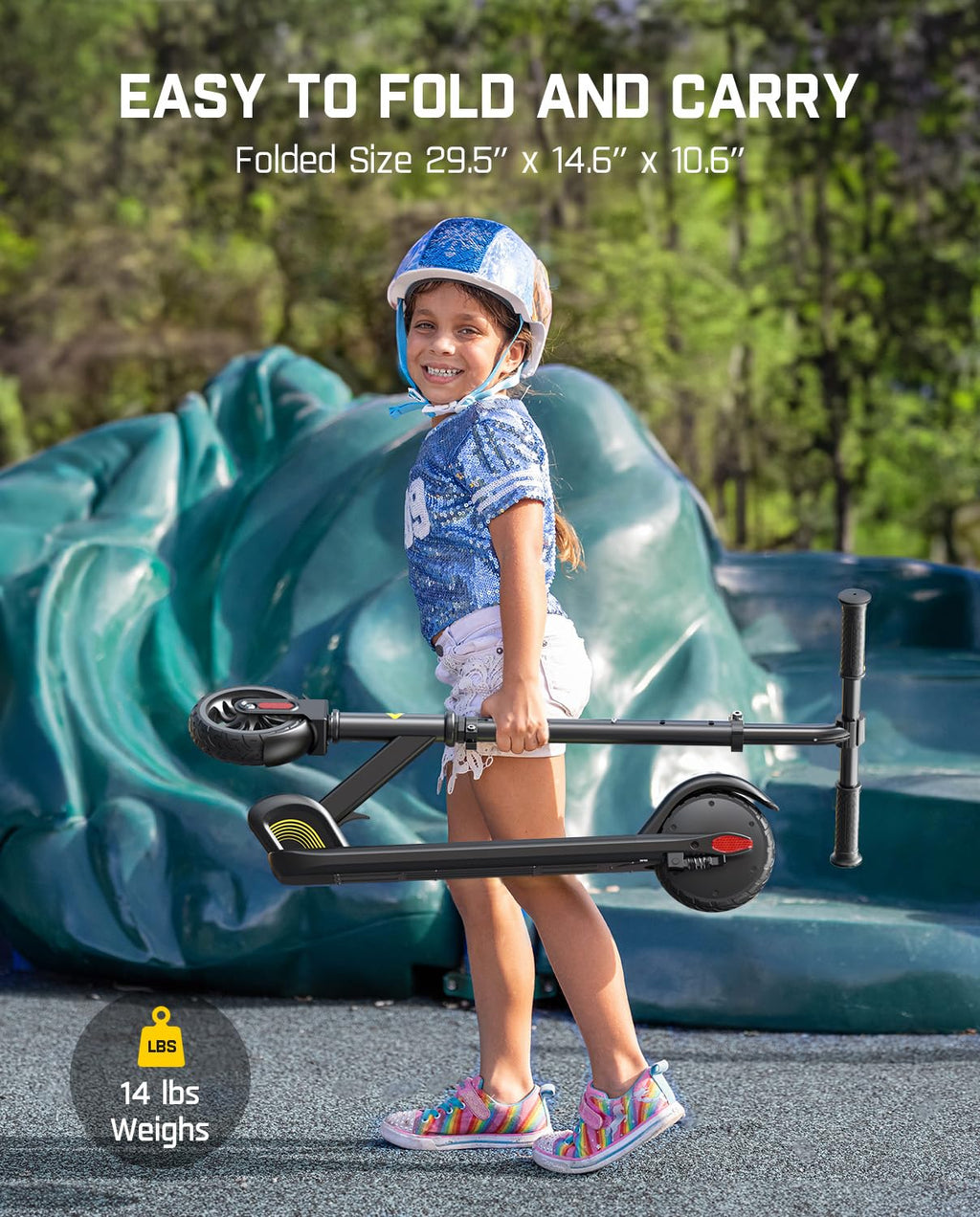 Kids Electric Scooter Foldable 3 Adjustable Heights K750492