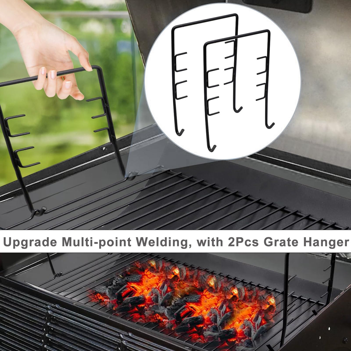 20 Inches Ash Pan Drip Pan and Grill Grates for Charcoal Grills F8560