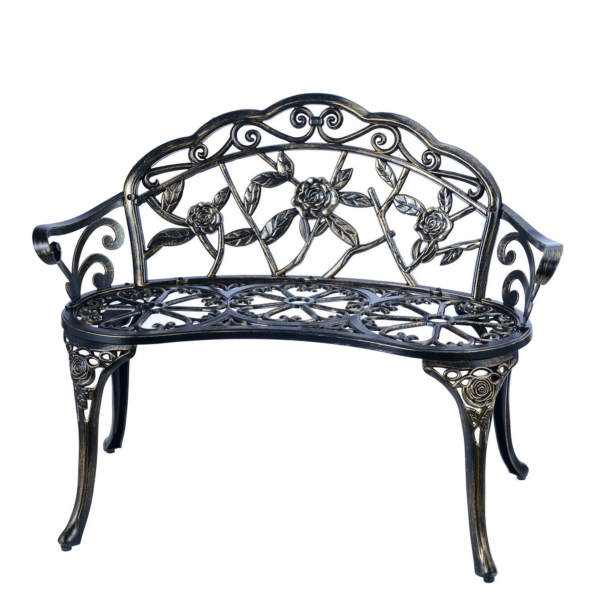 Cast Aluminum Patio Bench W399