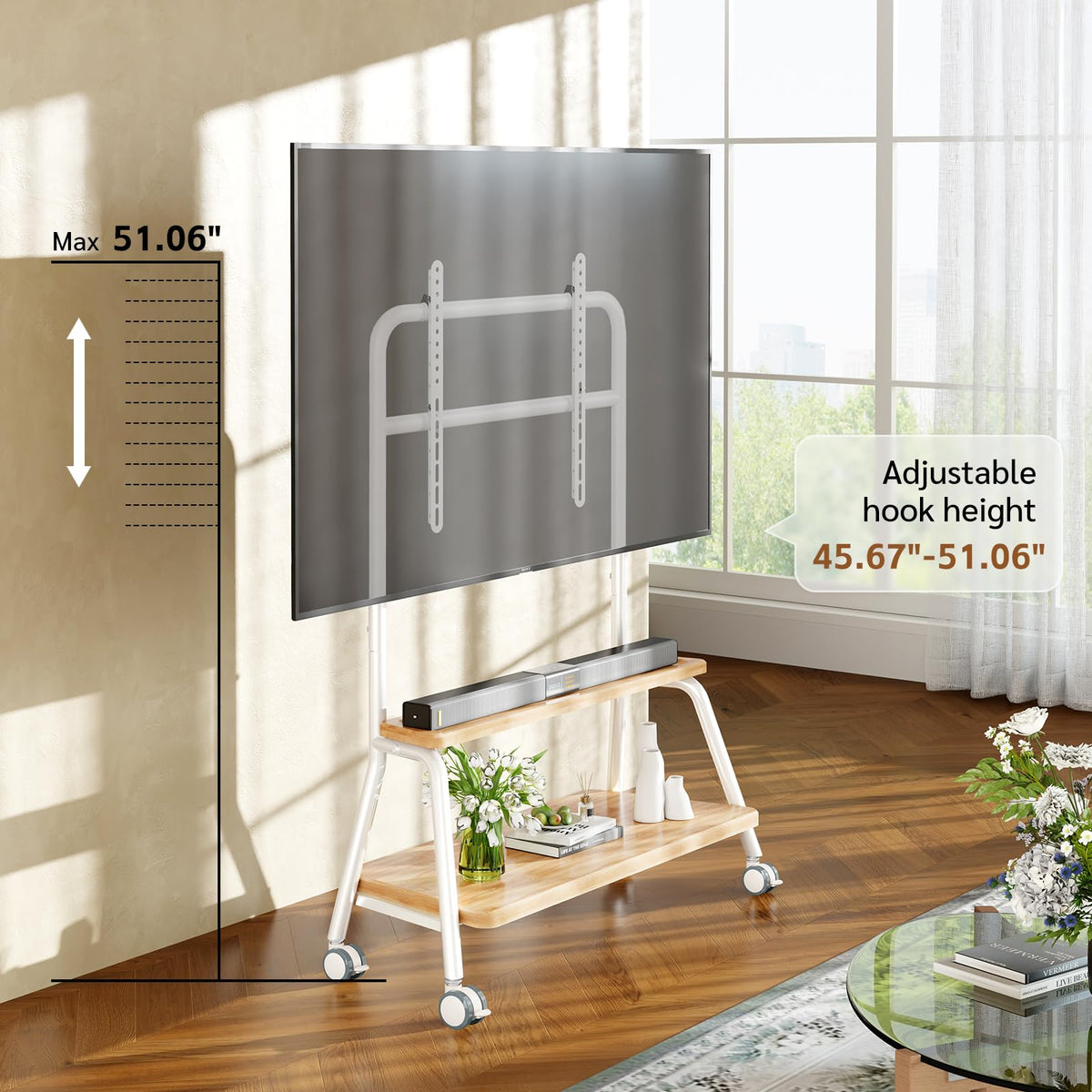 Mobile TV Stand on Wheels for 32-75 Inch TVs U57682